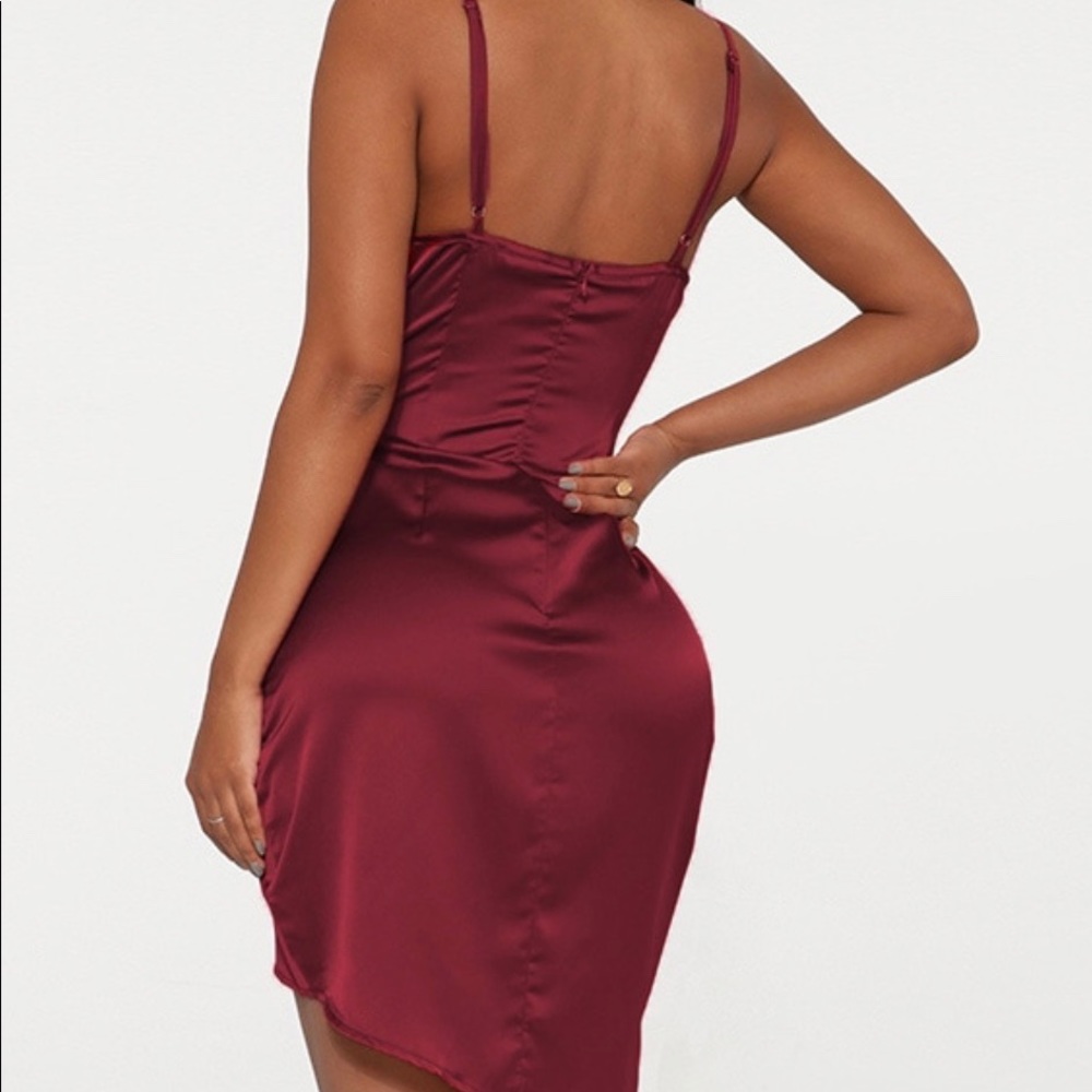 Burgundy satin dress